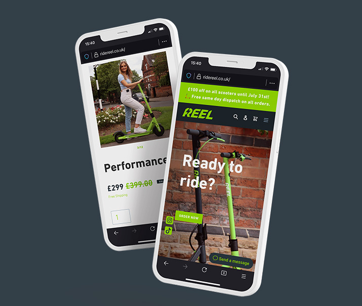 REEL Scooters Website Mobile